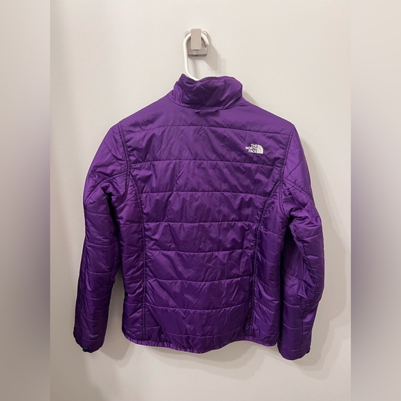 The North Face Logo Full Zip Purple Down Filled Jacket Size M Women's - Picture 4 of 6
